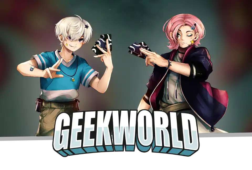 Two Geekworld Character playing TCG